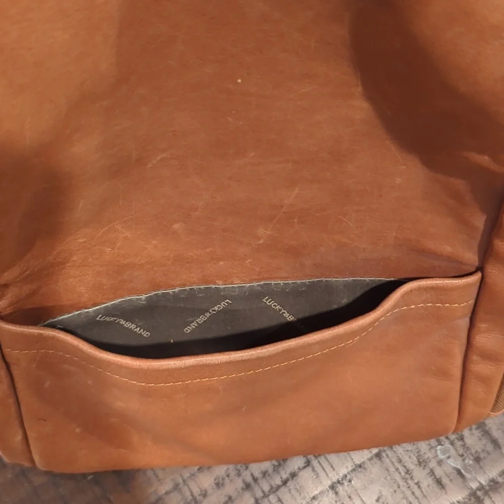 Lucky Brand, Camel Color Leather Backpack.